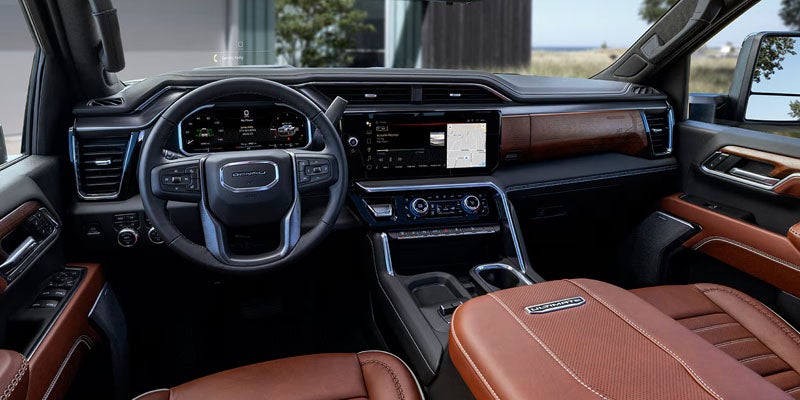 Advanced GMC Sierra 2500HD Technology featured in the truck's dashboard, available in Hereford, TX.